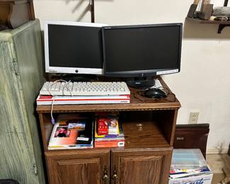 Computer Stand, Monitors, Keyboards