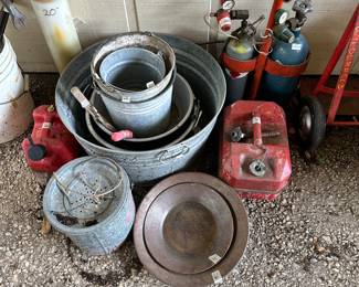 Galvanized Tubs, Gas Cans, etc.