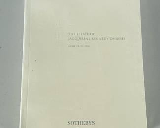 Jackie Kennedy Sothebys Catalog | Sotheby's Auction Catalog from The Estate of Jacqueline Kennedy Onassis, April 23-26, 1996. - h. 11.5 x w. 9 in
