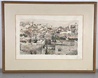 ANDRIE REVESZ SIGNED PRINT | Cityscape
Print on paper
12 x 18 in. Sight
Pencil signed and numbered “22/50” lower right. - h. 19 x w. 25 in
