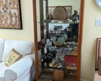 1 OF 2 MATCHING OAK DISPLAY CABINETS