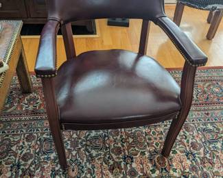 1 of 2 LEATHER CONFERENCE CHAIRS