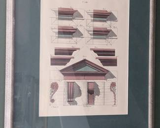 FRAMED REPRINT of ARCHITECTURAL DRAWING by GINSEPPI VARNINNI......THERE ARE 4 of THESE 