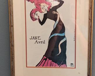 TOULOUSE LAUTREC JANE AVRIL PRINT