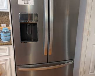 1 YR. OLD STAINLESS FRENCH REFRIDGERATOR/FREEZER