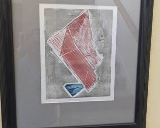 SIGNED FRAMED ABSTRACT PRINT