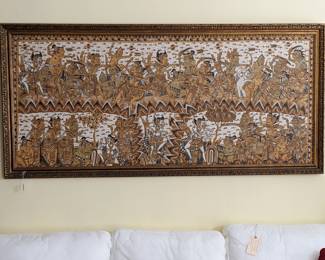 BALINESE HANDPAINTED TEXTILE WALL HANGING