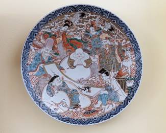 LARGE ANTIQUE 18" JAPANESE IMARI PLATE (NO MARK)