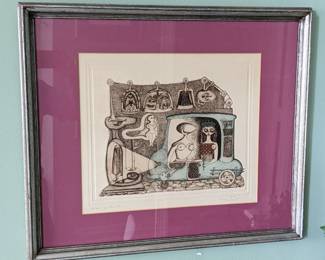 S/N GUILLERMO SILVA SANTAMARIA COLORED LITHOGRAPH