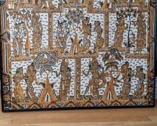 LARGE BALINESE PAINTED TEXTILE