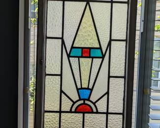 ART DECO STAINED GLASS WINDOW
