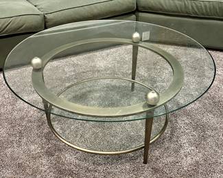 Glass topped coffee table