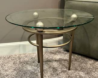 Glass topped side table