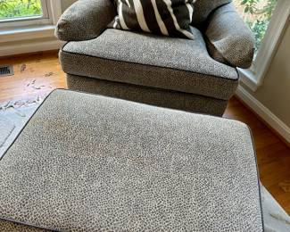 Calico Corners Furniture Rolled Arm chair and ottoman