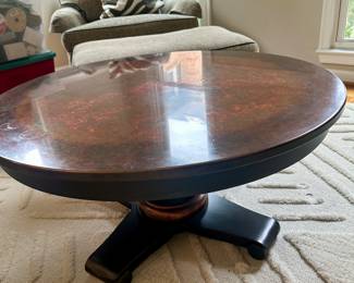 Crate & Barrel Copper Topped Coffee Table