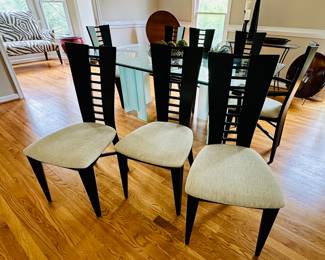 Modern Dining Chairs. (6) side chairs and (2) arm chairs available.