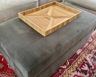 Crate & Barrel large ottoman with storage