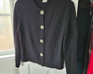 Talbots Cardigan with Jeweled Buttons 
