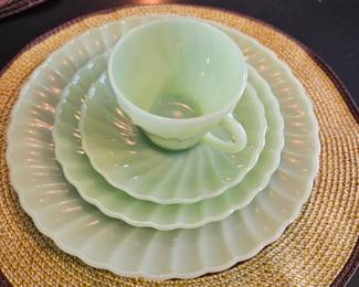 Jadeite Plate set by Fire King 