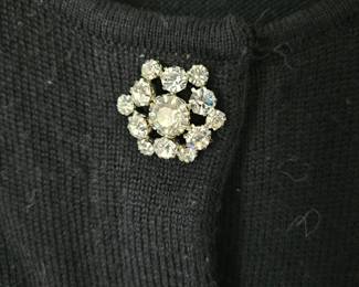 Talbots Cardigan with Jeweled Buttons 
