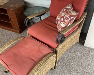 Nice Wicker Chair and Ottoman 1 of 2