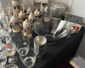 Serving Bowls, Vintage Ice Bucket, Stein Collection