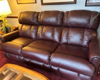 Nice Leather Sofa 2 Double Recliners