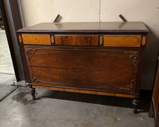 Burled Wood Inlayed Chest of Drawers