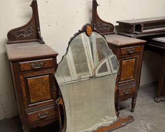 Antique Adams style Vanity and Vanity Mirror 