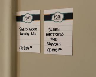 Solid Wood Queen Bed, Queen Mattress and Support