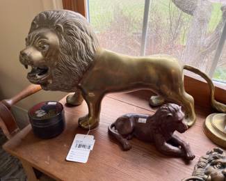 Solid Brass Lion Statue