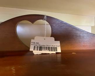 Vintage Wooden Heart Wall Shelf