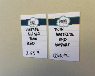 Vintage Wicker Twin Bed, Twin Mattress and Support