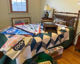 Vintage Wicker Twin Bed, Twin Mattress and Support, Pennant's