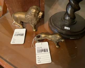 Brass Lion Coin Bank, Brass Lion Figurine
