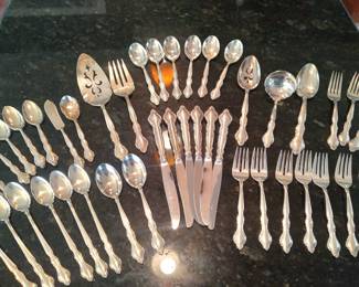 International deep silver silver deposit flatware set