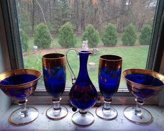 Italian gilded murano glassware