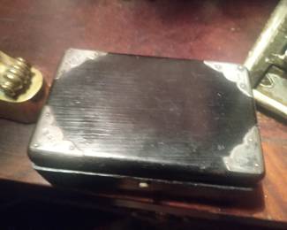 Sterling mounted ebony box j james english hallmarks