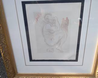 Salvadore dali wood block print w coa