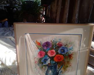 Listed artist Margo Mandette signed watercolor