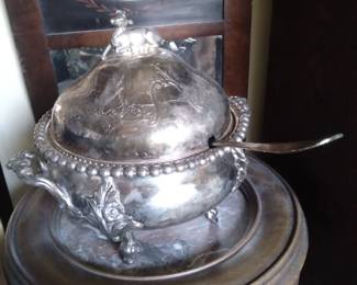 1860s figural silverplate tureen