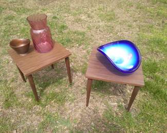 Mcm tables and art glass