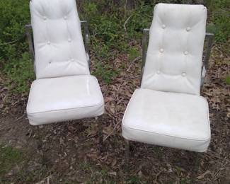 Italian leather and chrome mcm dinning chairs