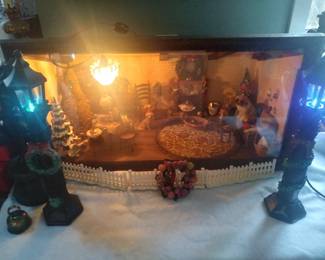 Antique victorian christmas diarama