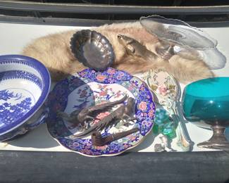 Sterling glass furs flow blue capidmonte brush etc