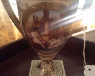 Sevres bolted hand painted urn