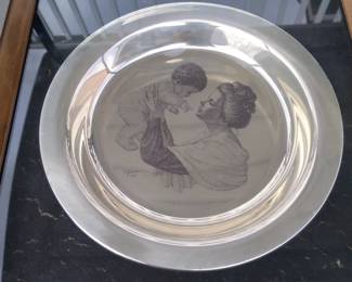 Franklin mint framed sterling silver plate