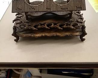 Antique black Forest carved tantalus
