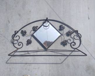Antique wrought iron wall shelf