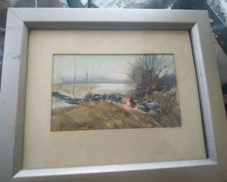 Signed victorian watercolor